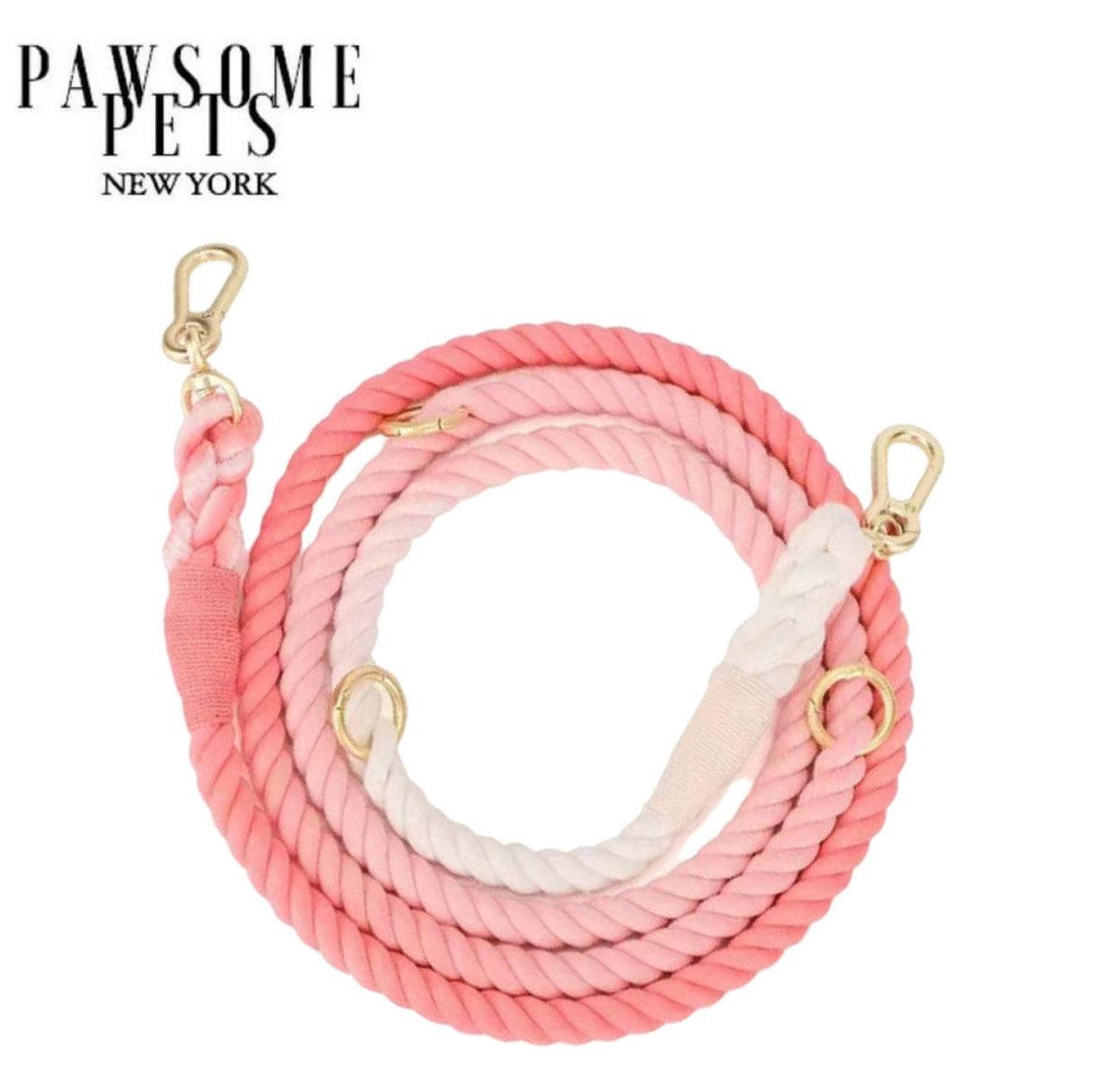 HANDS FREE DOG ROPE LEASH - STRAWBERRY LOVE