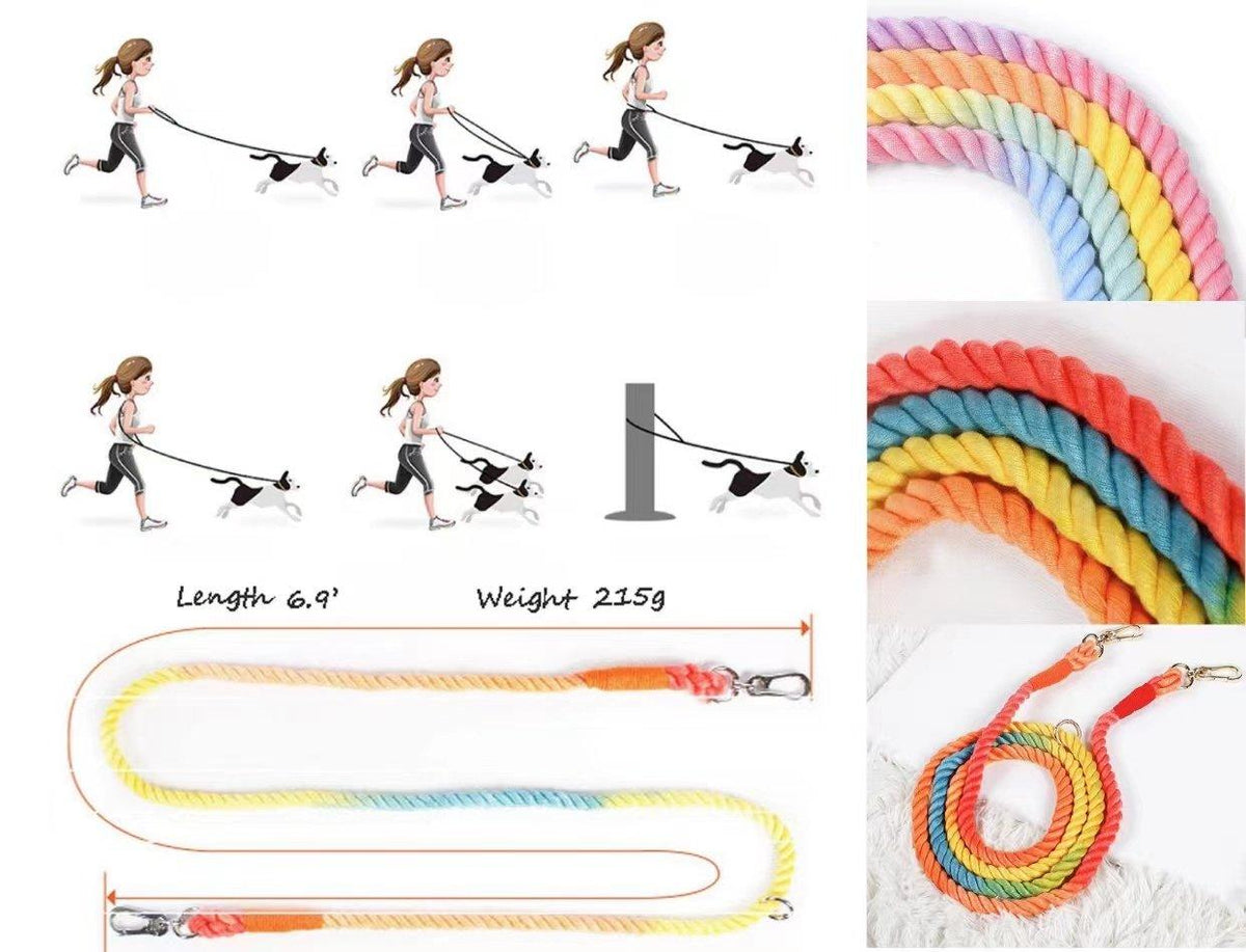 HANDS FREE DOG ROPE LEASH - STRAWBERRY LOVE